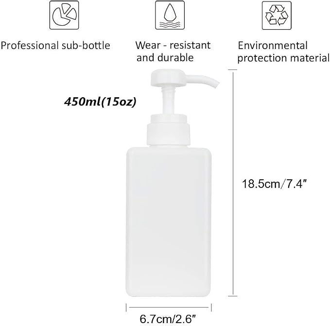 Pump Bottle, Refillable Plastic Empty Lotion Soap Dispenser Liquid Container - Image 5