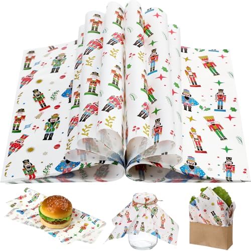 Marspark 100 Sheet Christmas Nutcracker Wax Paper for Food 11.4 x 11 Inch by Marspark