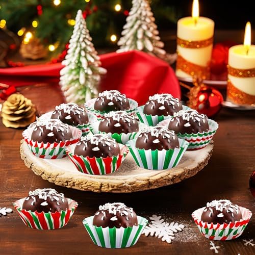 800pcs Christmas Mini Cupcake Liners Candy Pattern Baking Cups - Image 5