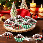 800pcs Christmas Mini Cupcake Liners Candy Pattern Baking Cups - Image 5