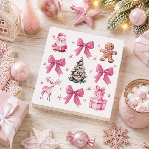Coquette Vintage Bow Christmas Gifts - Wooden Box Sign, Winter Latte Santa Presents, Tree & Home Decor - Image 4