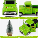 Christmas Green Truck Decor, Green Tree Truck Decorations for Home Indoor, Mini Cute Christmas Tree Tiered Tray Decor, Farmhouse Kitchen Tabletop Centerpiece Decorations - Image 4