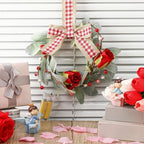 Syhood 2 Pcs 9 Inch Mini Valentine's Day Red Rose Wreaths - Image 3