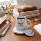 Bokon Be Still and Know Christian Gift Coffee Mug and Desk Warmer Set 12 oz - Image 4