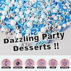 Blue Sprinkles for Cakes, Cupcakes, Blue and White Cake Sprinkles, 180g - Image 4