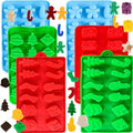 Christmas Silicone Molds Christmas Chocolate Mold Candy Molds for Baking Sweet Treats,Cake Xmas Gift Handmade Soap Candles with Shape of Christmas Tree Santa Head for Christmas Party, Home Baking by Winerming
