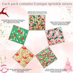 Confect Christmas Sprinkles | Christmas Sprinkles - Green White Gold Red Pearls I Christmas Tree Stocking & Snowflakes for Dessert Decorating- 5 Oz - Image 2