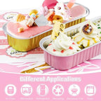 120Pack Pink Mini Loaf Pans with Lids, 6.8oz Aluminum Mini Cake Pan - Image 6