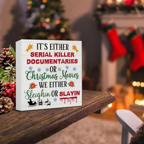 Funny Christmas Decor - Farmhouse Santa Wooden Sign - Image 5