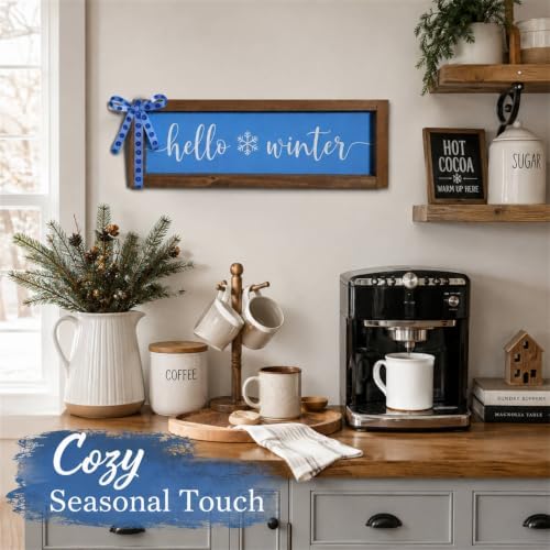 Hello Winter Sign, Shelf, Tabletop, Wall Decor Art for Indoor - Image 5