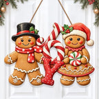 Gingerbread Christmas Decorations Joy Gingerbread Boy Girl Sign by GUDIO