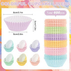 600 Pack Pastel Cupcake Liners Colorful Cupcake Wrappers Baking Cup Standard Size Muffin Liners for Spring Easter Baby Shower Wedding Birthday Pride Party Candy Cake Decorations Supplies - Image 2