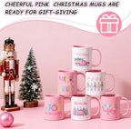Didaey 6 Pcs Pink Christmas Mugs 12 oz Nutcracker Ceramic Coffee Cup Gifts - Image 3