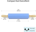 Silicone Rolling Pin for Baking Non-stick Rolling Pin Dough Roller Wooden - Image 3