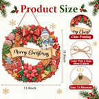 Christmas Decorations Gingerbread Snowman Merry Christmas Wreath Wood Sign - Image 3