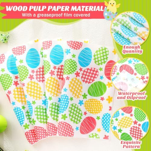 Marspark 100 Sheet Easter Wax Paper Easter Egg for Food 11.4 x 11 Inch - Image 4