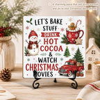 Christmas Wooden Signs Xmas Decor Wood Plaque with Support Stand - Image 4