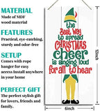 The Best Way To Spread Christmas Cheer, Winter Seasonal Wall Art Hanging Wooden Sign Merry Xmas Holiday Decorations for Home Outside Indoor - Image 3