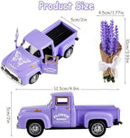Lavender Truck Decor with Flowers, Purple Floral Pickup Truck with Butterfly, Rustic Farmhouse Tabletop Centerpiece, Spring Country Home Office Kitchen Tiered Tray Decor - Image 3