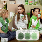600 Pack Sage Green Cupcake Liners Dark Green Light Green Baking Cups Gradient Green Muffin Liners for Cupcake Wrappers Wedding Bridal Baby Shower Birthday Party - Image 4