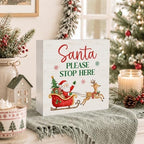 Funny Christmas Decor, Christmas Santa Claus Decorations Wooden Box Sign - Image 4