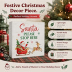 Funny Christmas Decor, Christmas Santa Claus Decorations Wooden Box Sign - Image 2
