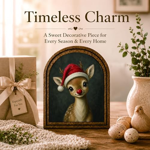 Christmas Reindeer Arched Decor, Rudolph Table Sign, 5.9x7.9 - Image 3