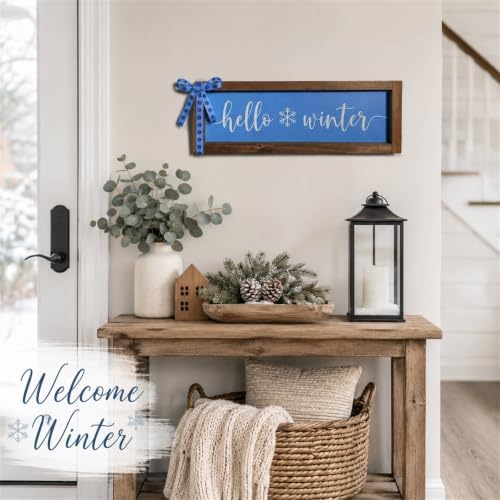 Hello Winter Sign, Shelf, Tabletop, Wall Decor Art for Indoor - Image 4