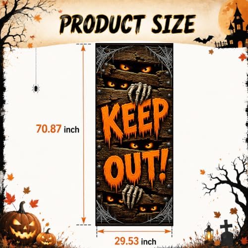 Halloween Door Decorations - Halloween Keep Out Door Cover - Image 2