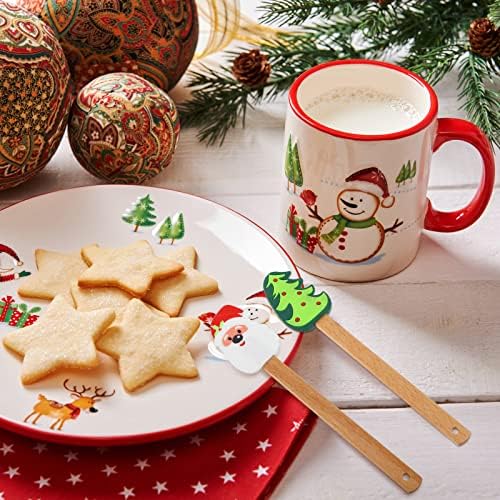 Patelai 6 Pcs Christmas Silicone Spatulas with Wooden Handle,Vivid Style - Image 4