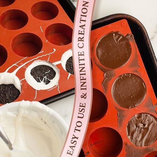 HKNMTT Round Silicone Molds 3 PCS, 12-Cavity 2.1" Round Cylinder Chocolate Covered Cookie Mold, Food Grade Non-Stick Baking Moulds for Candy Handmade Soap Pudding Jello Mini Cake Jelly Brownie - Image 5