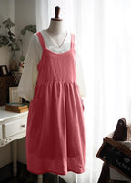 Uaussi Cotton Linen Apron Cross Back Work Apron - Image 7