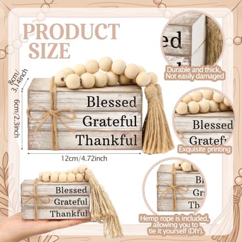 4pcs Thanksgiving Table Decor Blessed Grateful Thankful Book Sign - Image 4