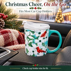 Topadorn Christmas Ceramic Coffee Mug, 17oz Travel Cup, Red Cardinals Bird - Image 5