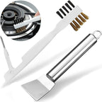 Kitchen Stove Cleaning Brush + Scraper Tool Set, Brass Wire Brushes by leuapl