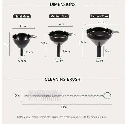 Stainless Steel Funnels Set Kitchen Funnels 3 Piece Set Small Medium Large - Image 2