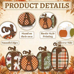 4 Pcs Fall Pumpkin Decor, Wooden Autumn Fall Decorations for Home - Image 4