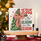 Christian Christmas Decor, Jesus is the Reason for the Season Wooden Sign - Image 3