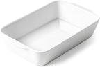 HOMBENE 1.2 QT White Casserole Dish, Lasagna Pan by HOMBENE