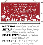 Fall On Your Knees Sign, Christmas Hanging Wood Sign, Winter Decorative Wall Signs, Red Winter Wooden Door Signs, Farmhouse Outdoor Wood Christmas Decor, Xmas Wall Art 6x12 Inches - Image 2