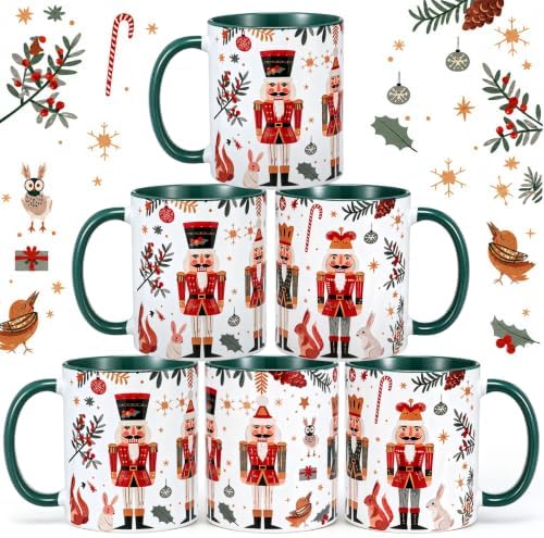 6 Pcs Christmas Nutcracker Gift Mug 11oz for Women Mom by Acellegic