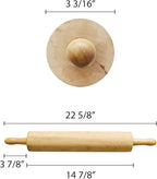 TrueCraftware- 15" Wooden Rolling Pin 3-1/4" Diameter- Wooden Roll Pin Dough - Image 5