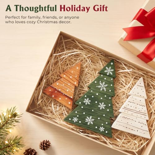 Christmas Decor, 3Pcs Wooden Tabletop Christmas Tree Decorations Sign - Image 6