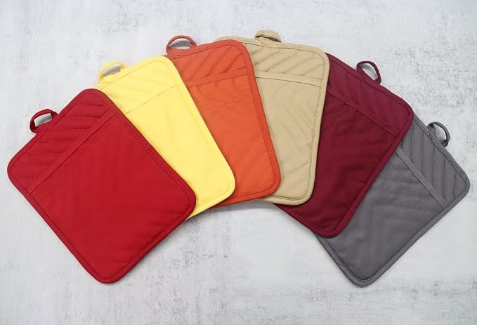 Oven Pot Holder with Pocket Cotton Heat Resistant Coaster Potholder Kitchen Hot - Image 8