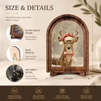 Santa Deer Arched Table Sign, Rustic Christmas Farmhouse Decor - Image 2