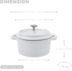 Flavehc Mini Cocotte 16 oz Mini Dutch Oven 0.5 qt. Cast Iron Garlic Roaster - Image 3