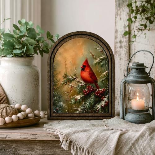 Christmas Cardinal Arched Table Sign, Rustic Winter Farmhouse Decor - Image 6
