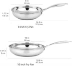 Amazon Basics 2-Piece Stainless Steel Induction Frying Pan Set, Oven Safe - Image 5