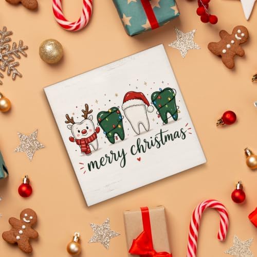 Dental Christmas Decor, Cute Christmas Teeth Wooden Sign Decorations - Image 4
