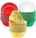 SANNIX 450Pcs Foil Cupcake Liners Christmas Metallic Cupcake Liners by SANNIX